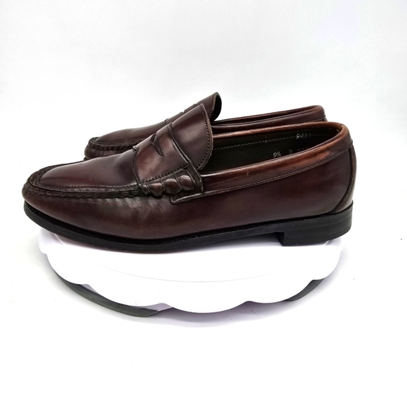 Whippet Wright Shoe Men’s 9.5D Burgundy Arch Preserver Hand Sewn Loafers - Picture 1 of 8